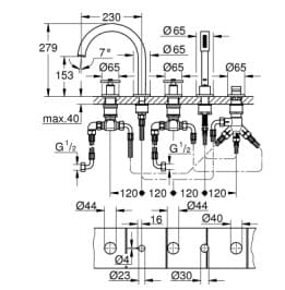 Vòi Sen Bồn Tắm Đặt Sàn Đức Grohe 19923DA3 3