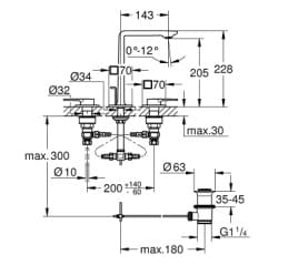 Vòi Chậu Lavabo Nóng Lạnh 3 Lỗ Đức Grohe 20188DL1 3