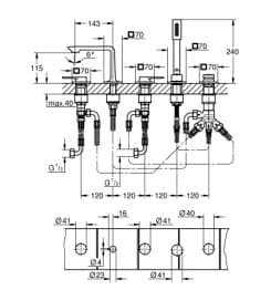 Vòi Sen Bồn Tắm Đặt Sàn Đức Grohe 25221A01 3