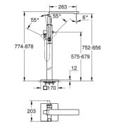 Vòi Sen Bồn Tắm Đặt Sàn Đức Grohe 25044GL3 3