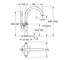 Vòi Sen Bồn Tắm Đặt Sàn Đức Grohe 25227000 3