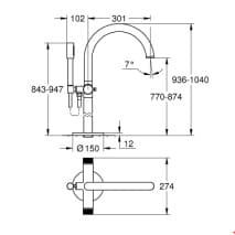Vòi Sen Bồn Tắm Đặt Sàn Đức Grohe 25229000 3