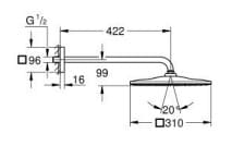 Bát Sen Tắm Gắn Tường Đức Grohe 26564ALC 3