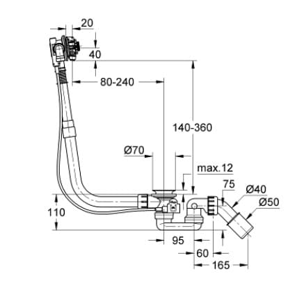 Bộ Xả Bồn Tắm Nhập Khẩu Đức Grohe 49533000 3